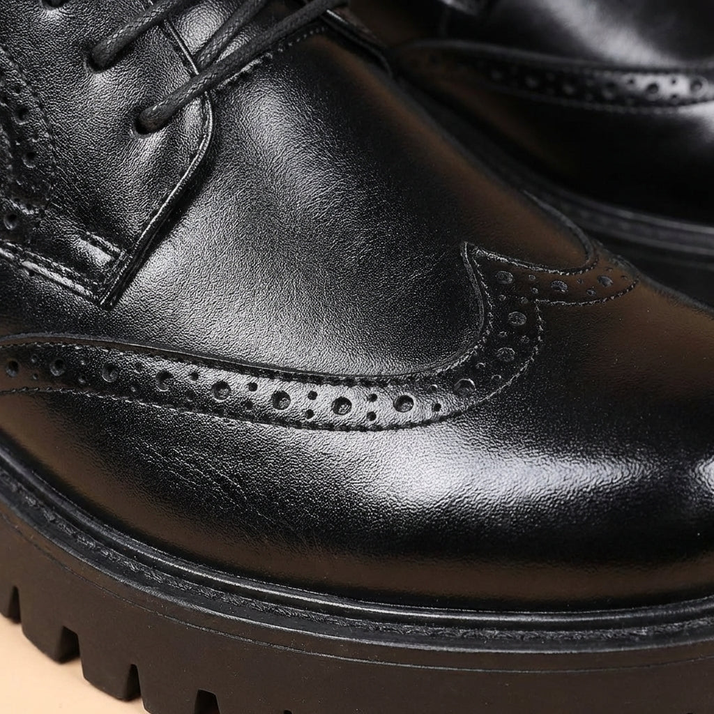 Lennox | Men's Leather Brogue Chunky Sole Lace-Up Shoes