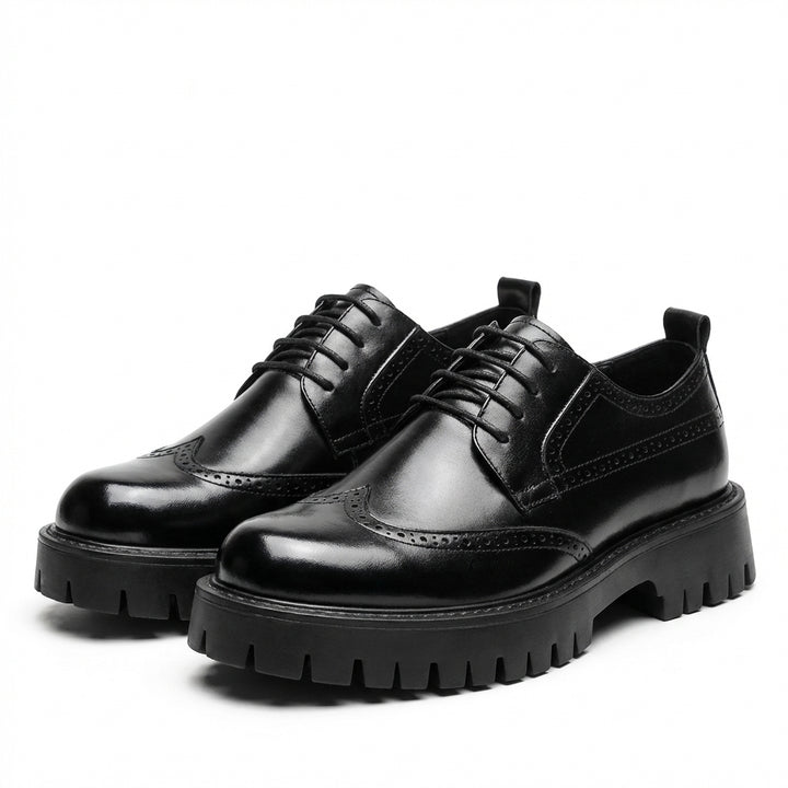 Lennox | Men's Leather Brogue Chunky Sole Lace-Up Shoes
