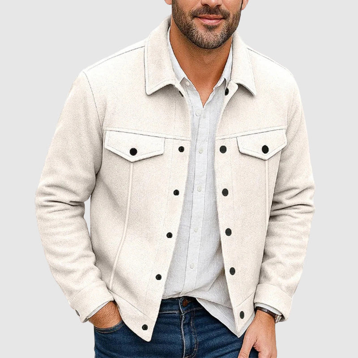 Lennox | Men's Suede Button-Up Trucker Jacket