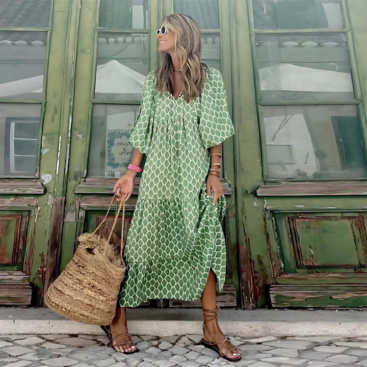 Lennox | Women's Lightweight Printed Tiered Maxi Dress
