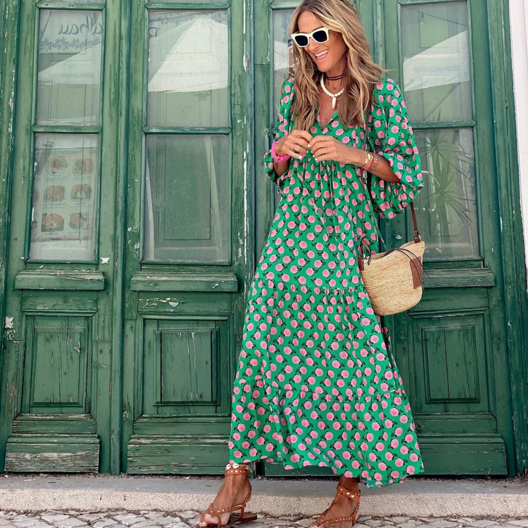 Lennox | Women's Lightweight Printed Tiered Maxi Dress