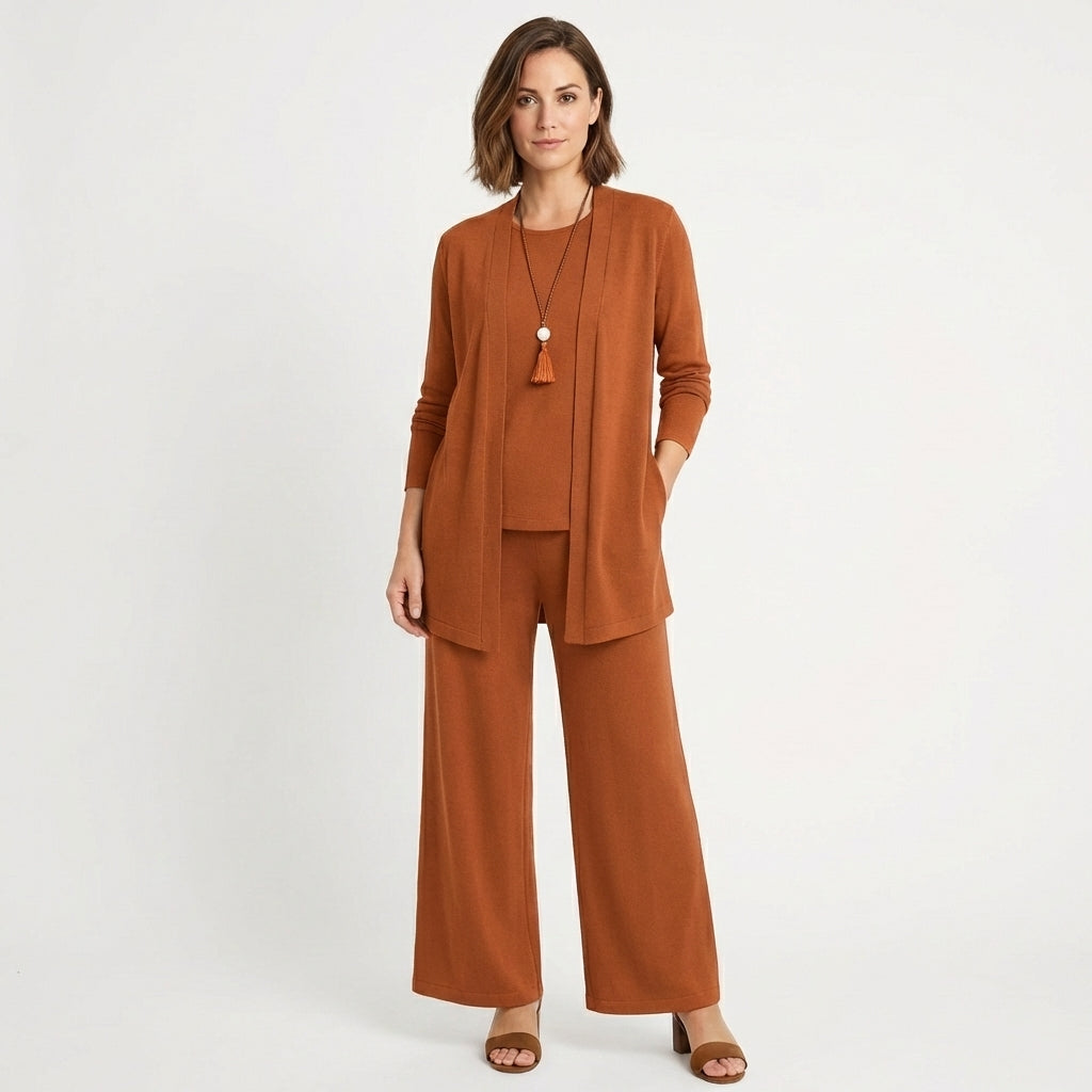 Lennox | Women's Lightweight Wide-Leg Three-Piece Trouser Set