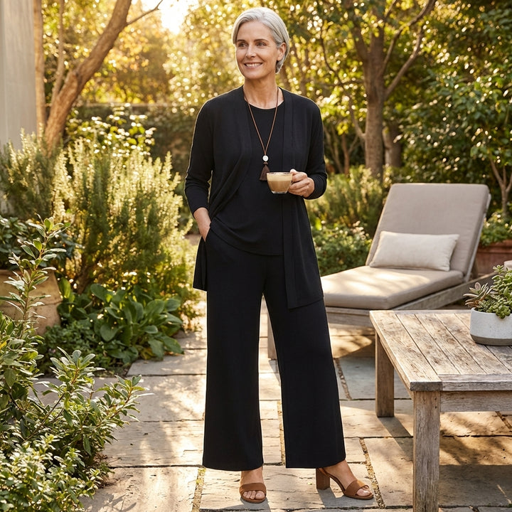 Lennox | Women's Lightweight Wide-Leg Three-Piece Trouser Set