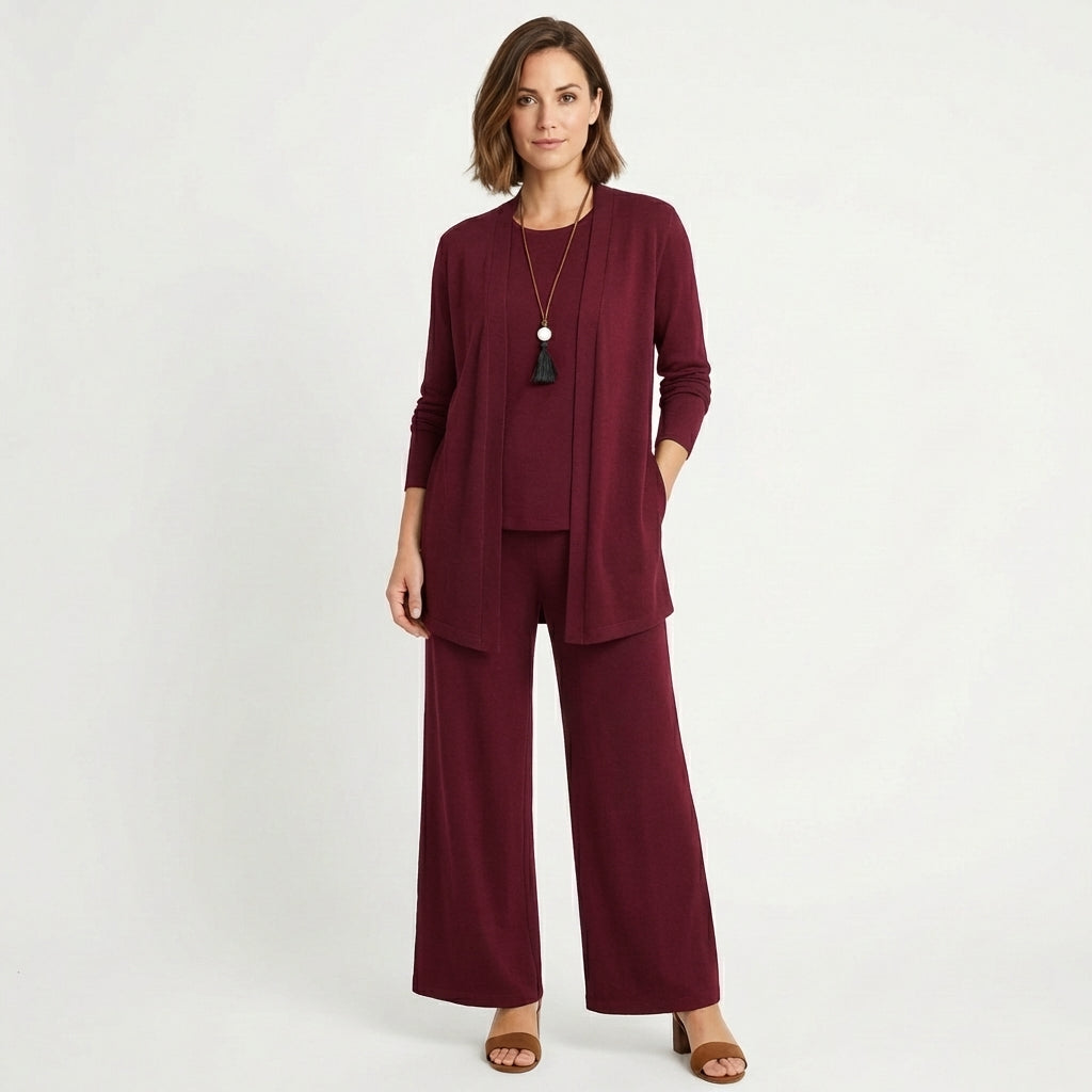 Lennox | Women's Lightweight Wide-Leg Three-Piece Trouser Set