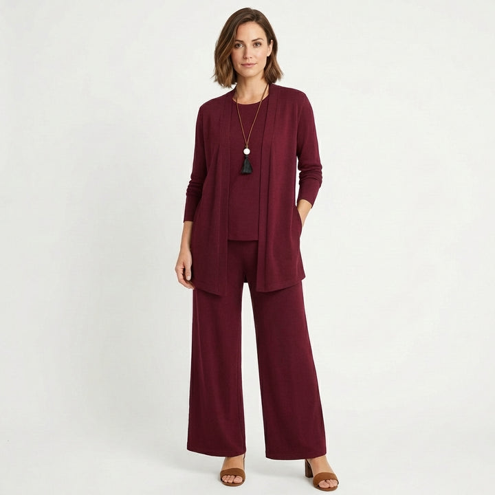Lennox | Women's Lightweight Wide-Leg Three-Piece Trouser Set