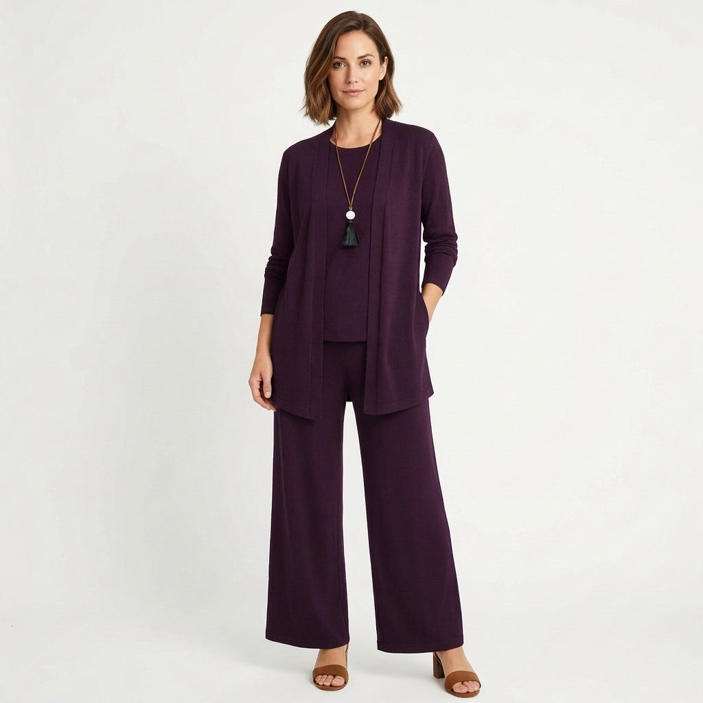 Lennox | Women's Lightweight Wide-Leg Three-Piece Trouser Set