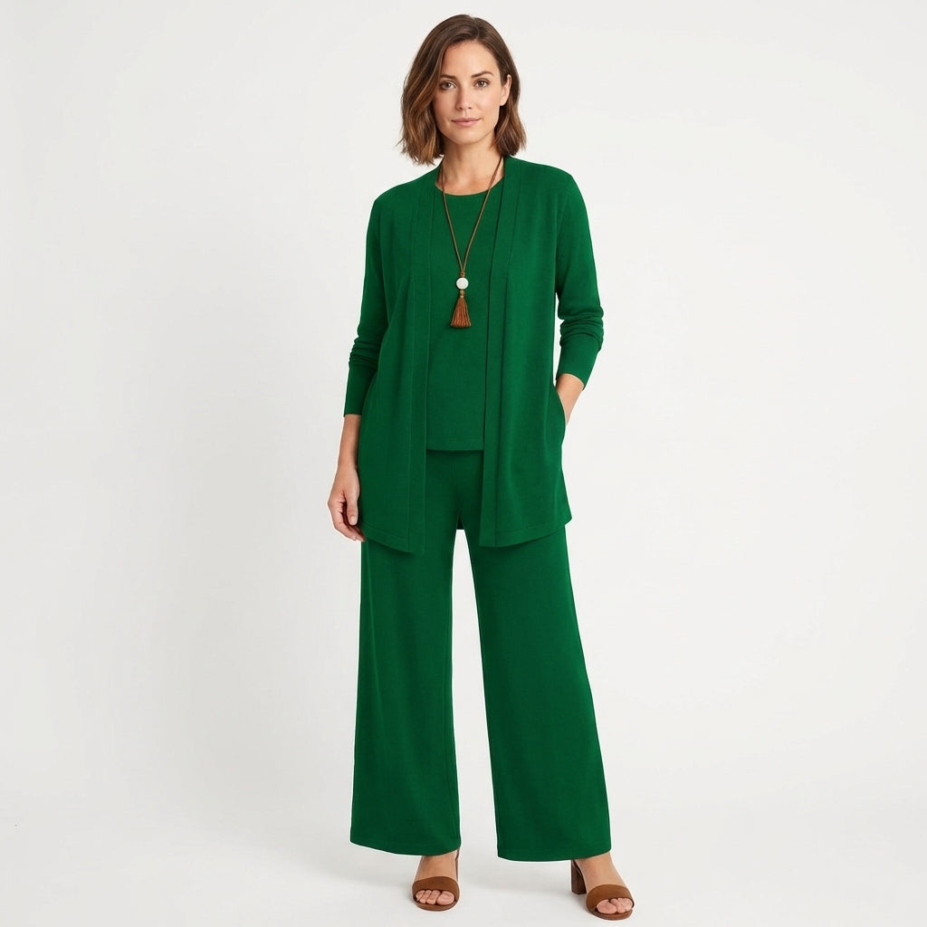 Lennox | Women's Lightweight Wide-Leg Three-Piece Trouser Set