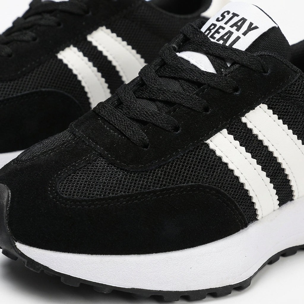 Lennox | Women's Suede Retro Stripe Lace-Up Trainers