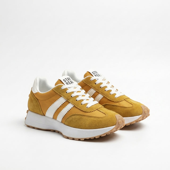 Lennox | Women's Suede Retro Stripe Lace-Up Trainers