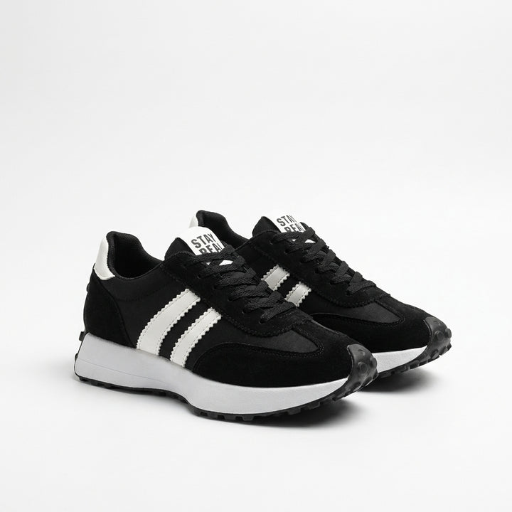 Lennox | Women's Suede Retro Stripe Lace-Up Trainers