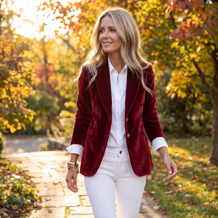 Lennox | Women's Velvet Single Button Tailored Blazer