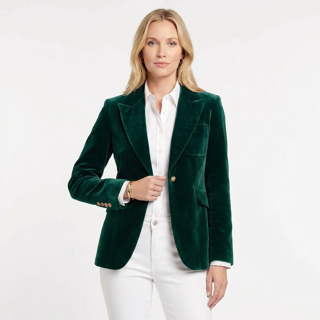 Lennox | Women's Velvet Single Button Tailored Blazer