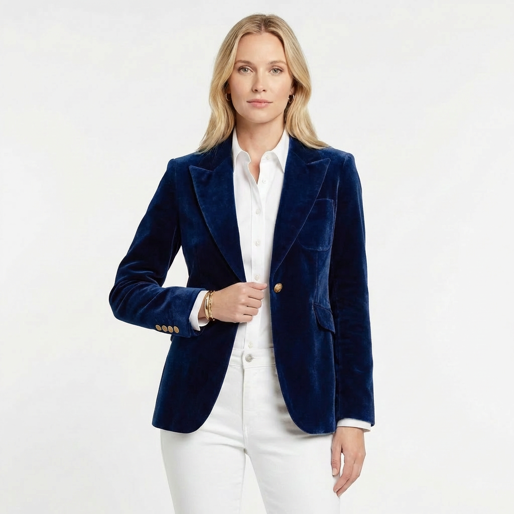Lennox | Women's Velvet Single Button Tailored Blazer