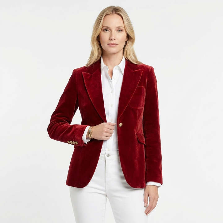 Lennox | Women's Velvet Single Button Tailored Blazer