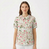 Lioren | Women Blouse With Collared Neckline | Short Sleeve
