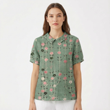 Lioren | Women Blouse With Collared Neckline | Short Sleeve