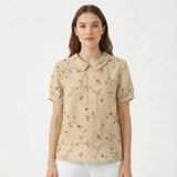 Lioren | Women Blouse With Collared Neckline | Short Sleeve