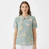 Lioren | Women Blouse With Collared Neckline | Short Sleeve