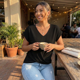 Lynette | Women Blouse With Twist Front | Short Sleeve