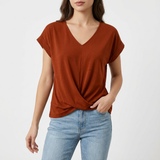 Lynette | Women Blouse With Twist Front | Short Sleeve