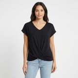 Lynette | Women Blouse With Twist Front | Short Sleeve