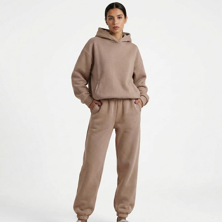 Marlowe | Women's Fleece-Lined Oversized Hoodie & Jogger Tracksuit Set