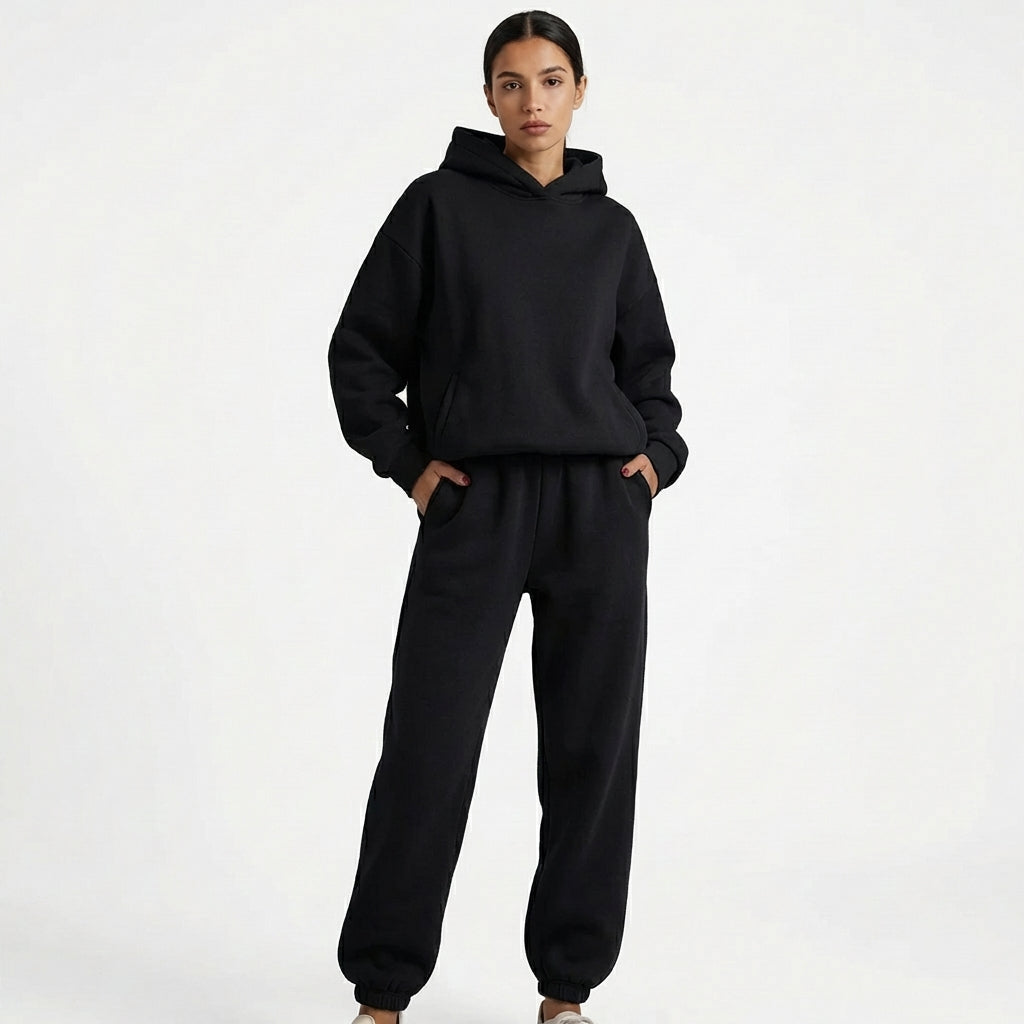 Marlowe | Women's Fleece-Lined Oversized Hoodie & Jogger Tracksuit Set