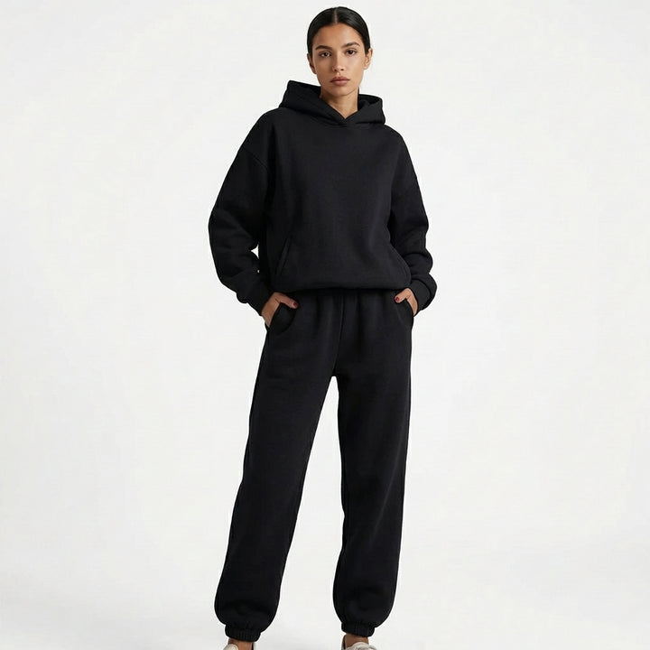 Marlowe | Women's Fleece-Lined Oversized Hoodie & Jogger Tracksuit Set