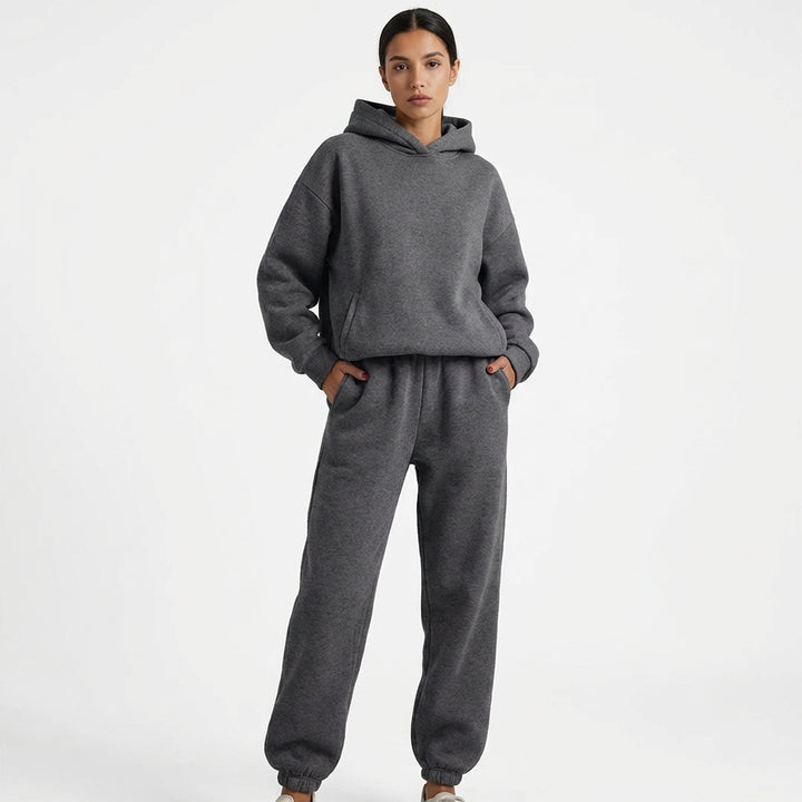 Marlowe | Women's Fleece-Lined Oversized Hoodie & Jogger Tracksuit Set