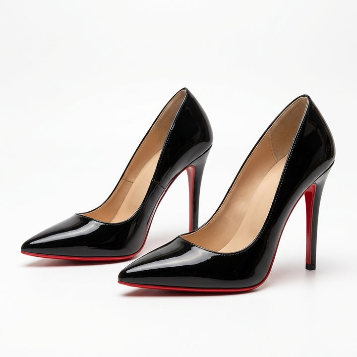 Marlowe | Women's Patent Leather Pointed Toe Stiletto Court Heels
