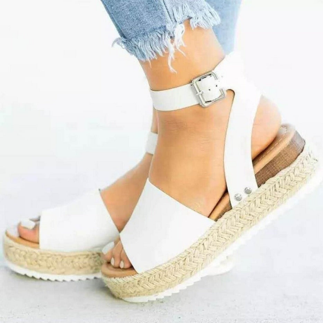 Marlowe | Women's Suede Espadrille Platform Ankle Strap Sandals