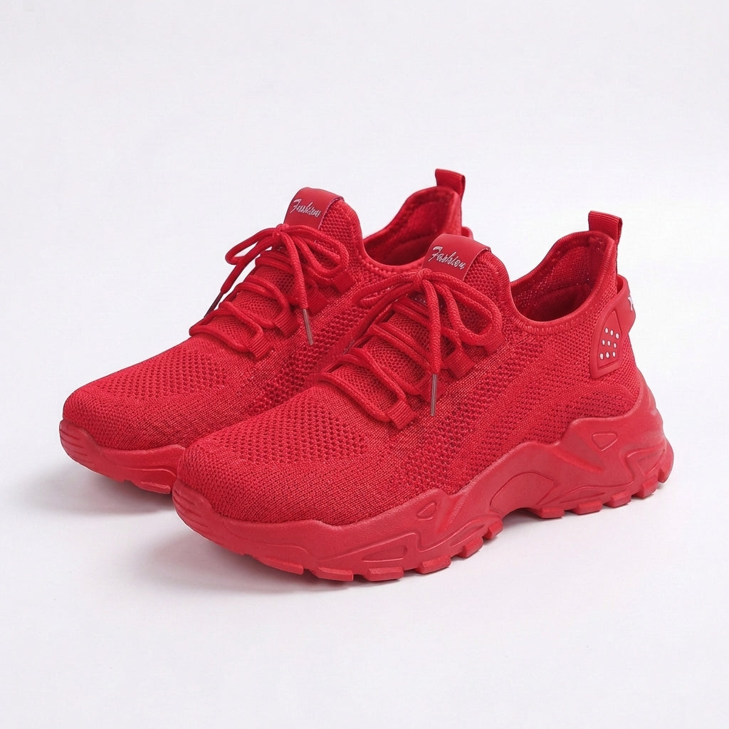 Mette | Women's Breathable Knit Chunky Sole Trainers