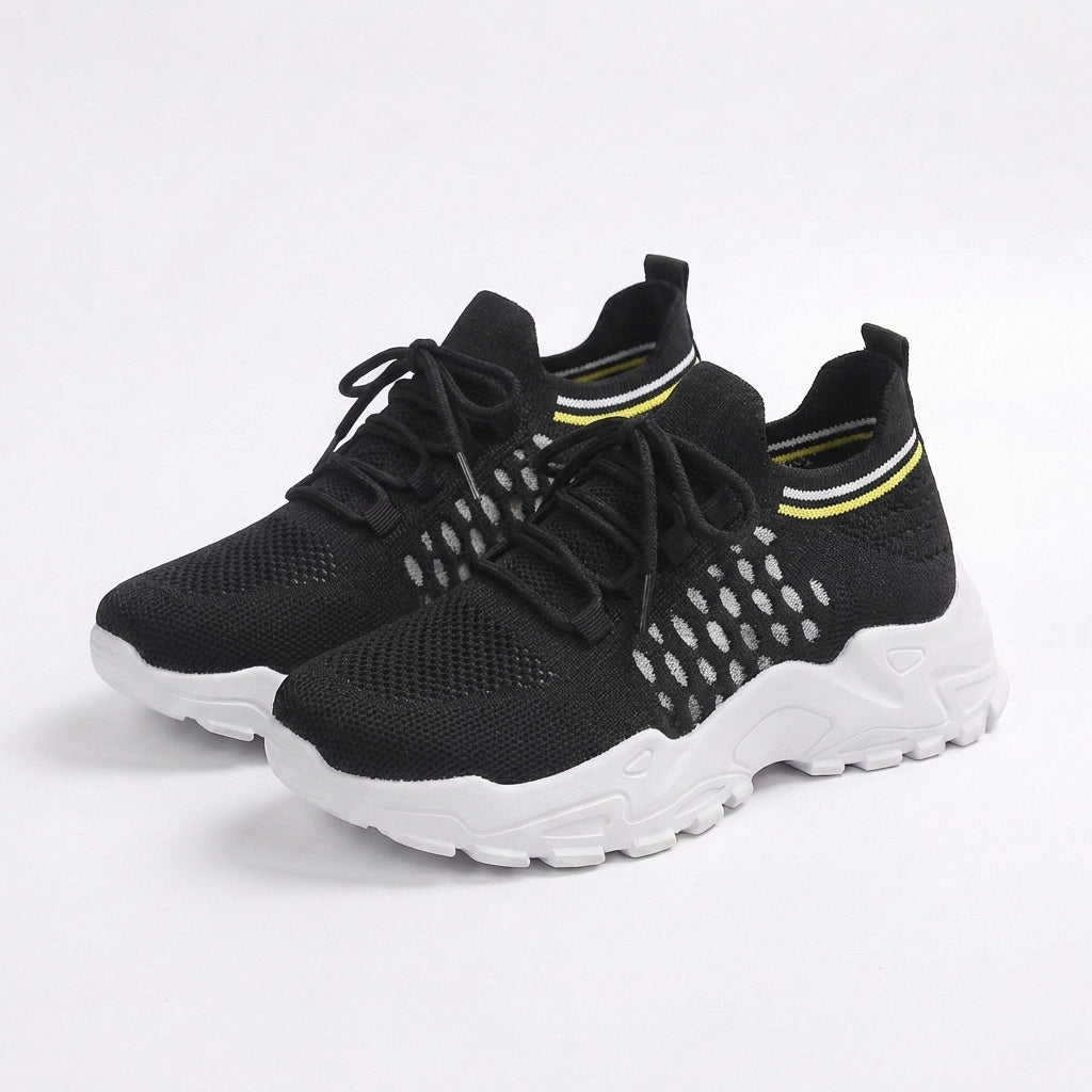 Mette | Women's Breathable Knit Chunky Sole Trainers