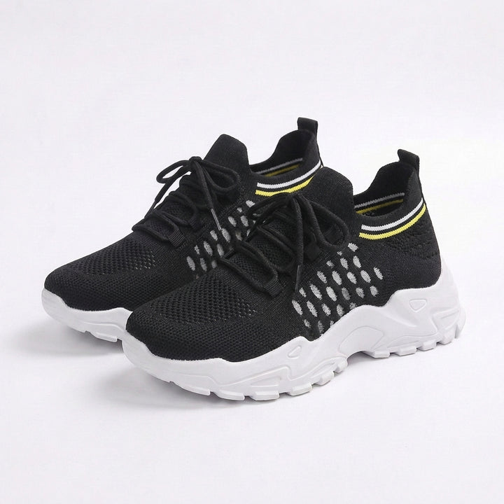 Mette | Women's Breathable Knit Chunky Sole Trainers