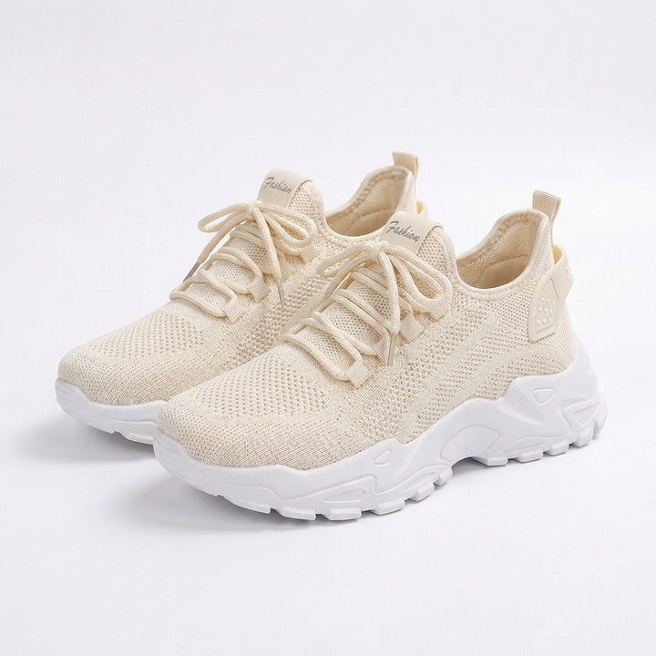 Mette | Women's Breathable Knit Chunky Sole Trainers