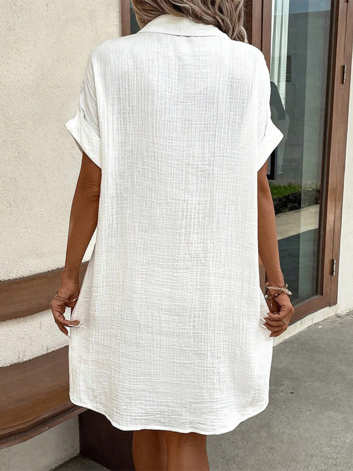 Mette | Women's Cotton Button-Front Shirt Dress