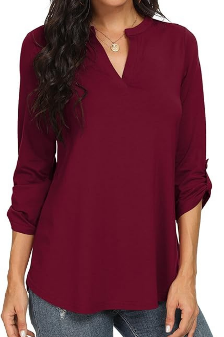 Mette | Women's Flowy V-Neck Blouse