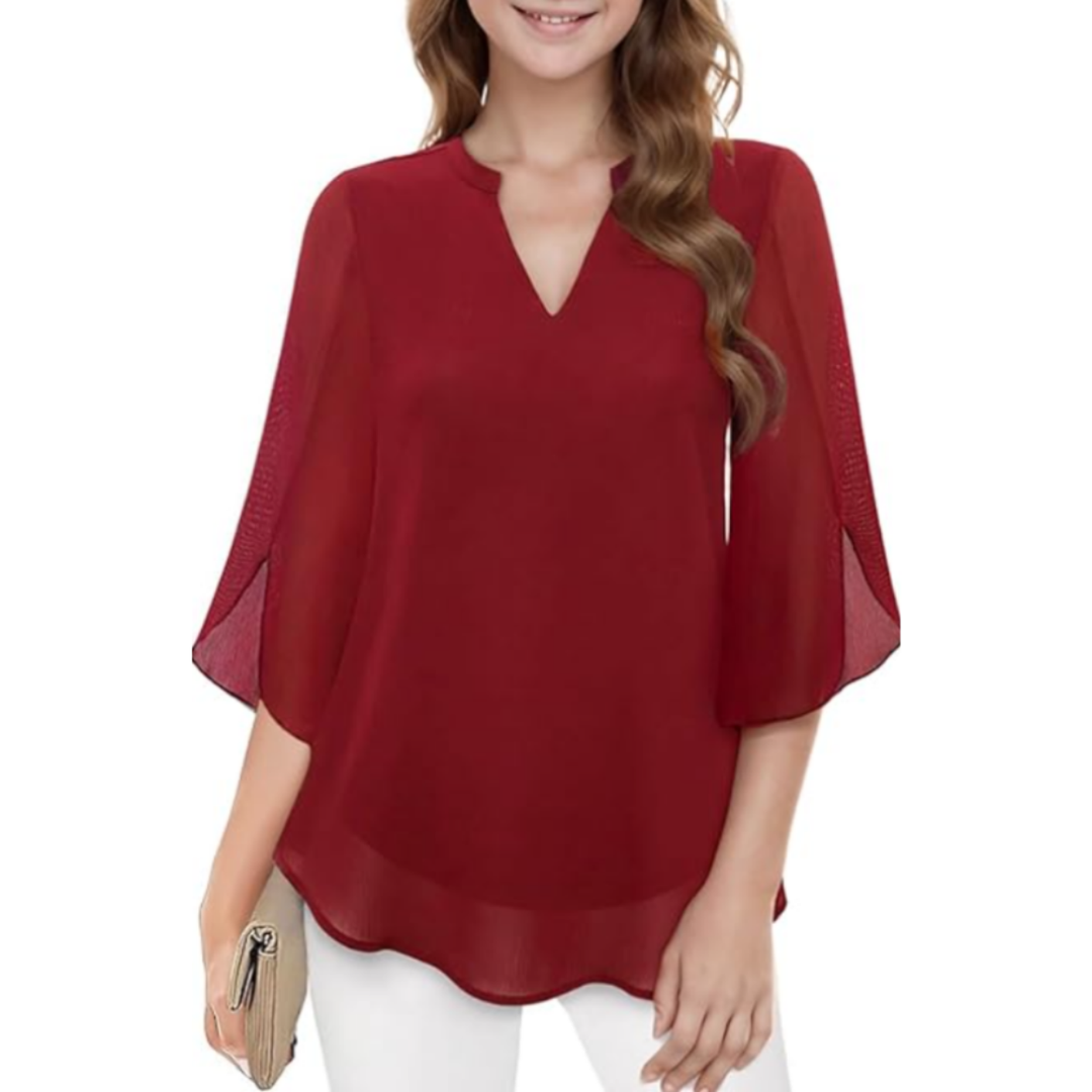 Mette | Women's Flowy V-Neck Blouse
