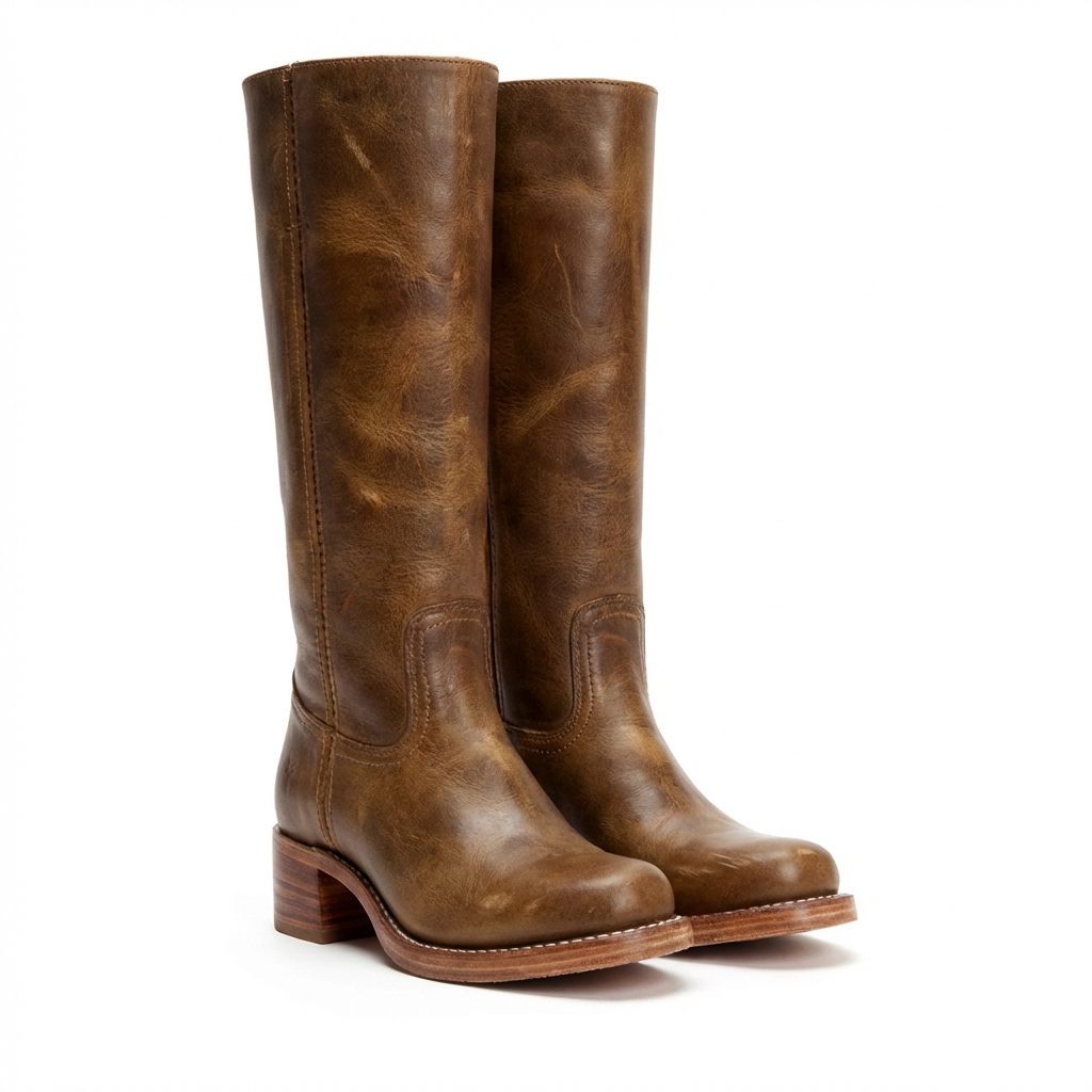 Mette | Women's Leather Knee-High Block Heel Boots