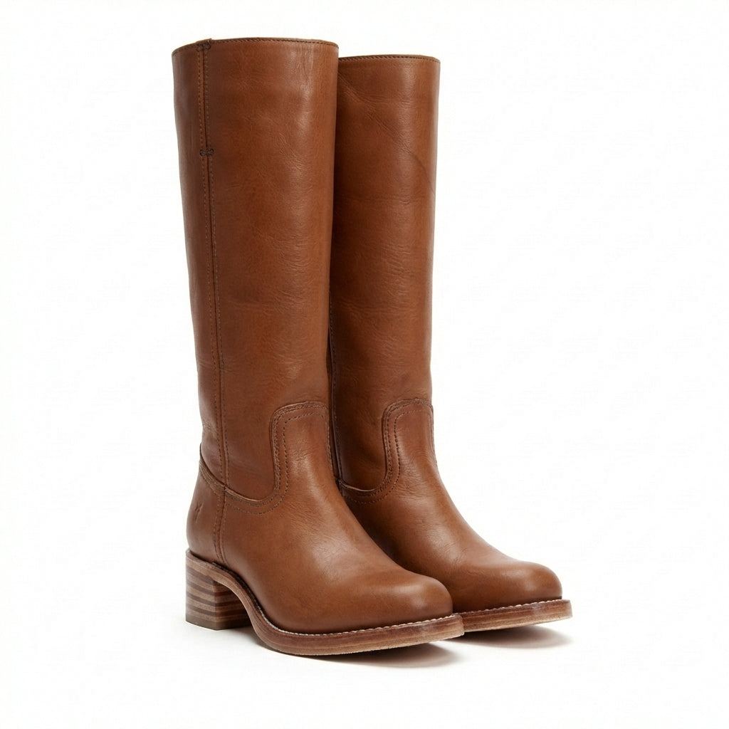 Mette | Women's Leather Knee-High Block Heel Boots