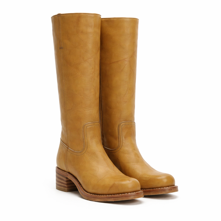 Mette | Women's Leather Knee-High Block Heel Boots