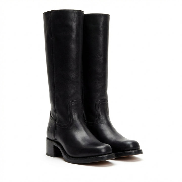Mette | Women's Leather Knee-High Block Heel Boots