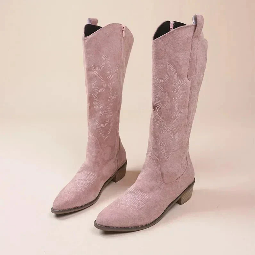 Mette | Women's Suede Knee High Cowgirl Boots