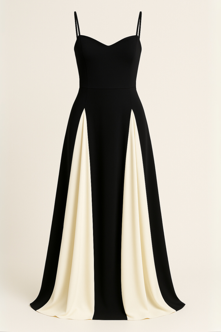 Monique | Women's Breathable Sweetheart Contrast Maxi Wedding Guest Dress