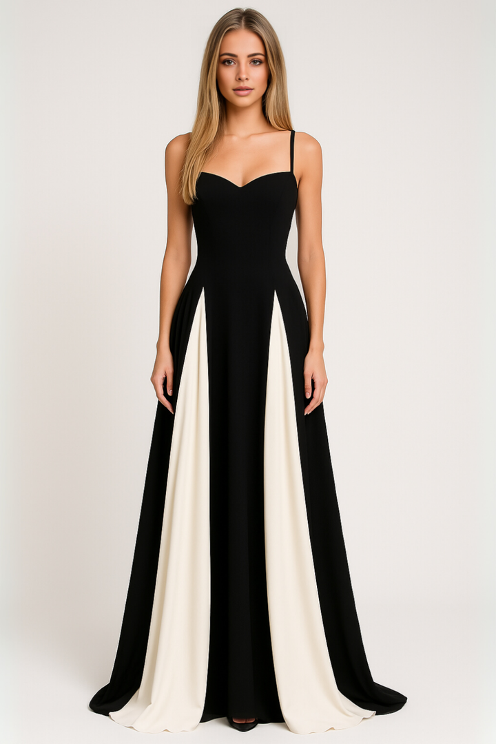 Monique | Women's Breathable Sweetheart Contrast Maxi Wedding Guest Dress