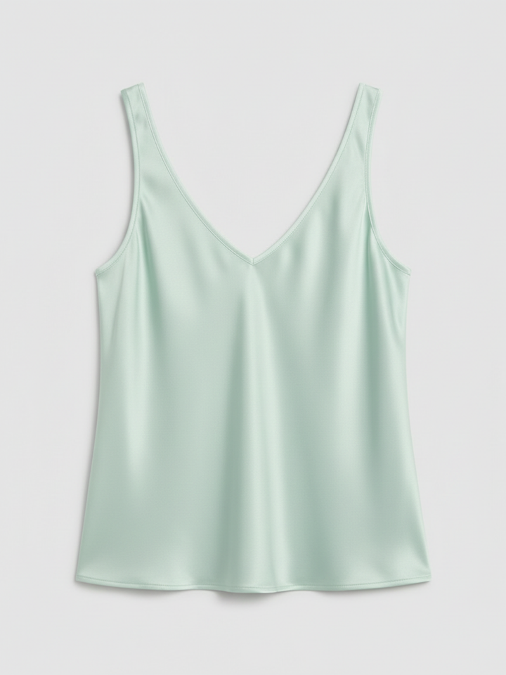 Nadia | Women's Satin V-Neck Cami Tank Top