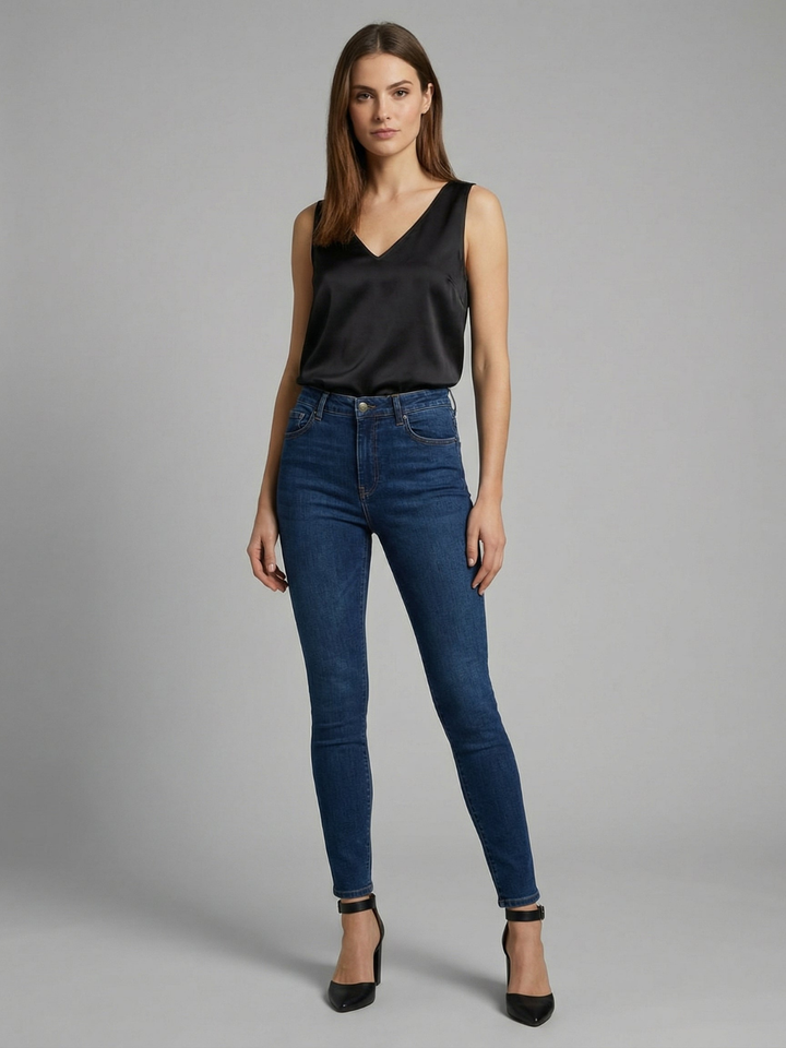 Nadia | Women's Satin V-Neck Cami Tank Top