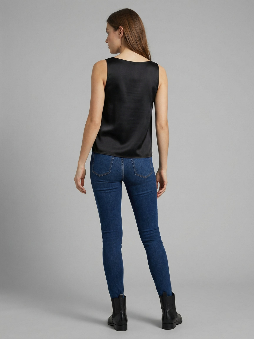 Nadia | Women's Satin V-Neck Cami Tank Top