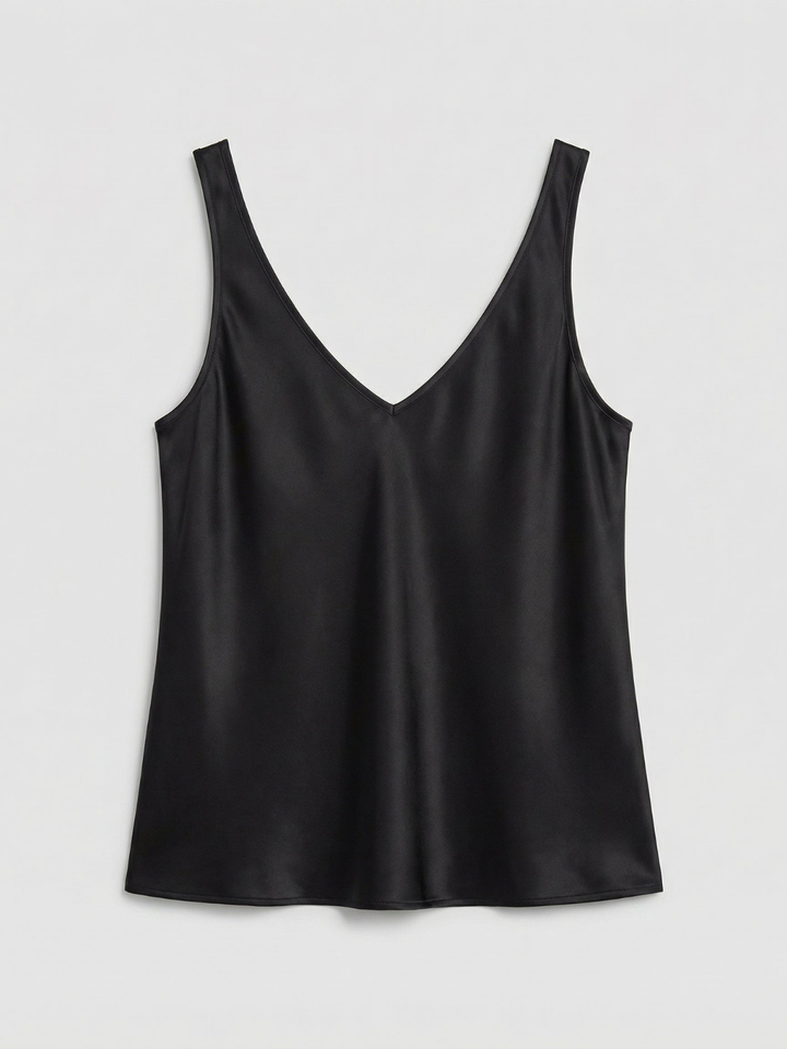 Nadia | Women's Satin V-Neck Cami Tank Top