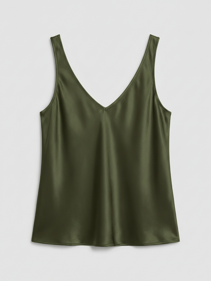 Nadia | Women's Satin V-Neck Cami Tank Top